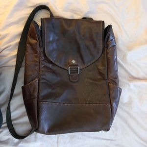 Brown sip backpack purse